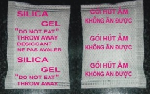 Gói hút ẩm và gói chống ẩm đóng gói hạt Silica gel có trọng lượng 1gram